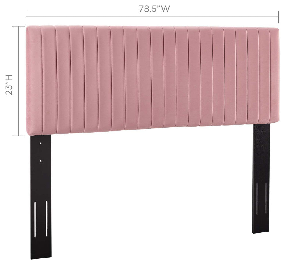 Dusty Rose Keira King/California King Performance Velvet Headboard