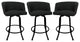 Joey Swivel Metal Stools, Set of 3, Black, Black, 26"