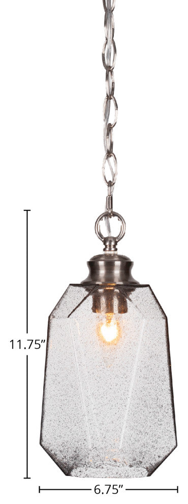 Rocklin 1-Light Chain Hung Pendant, Brushed Nickel/Smoke
