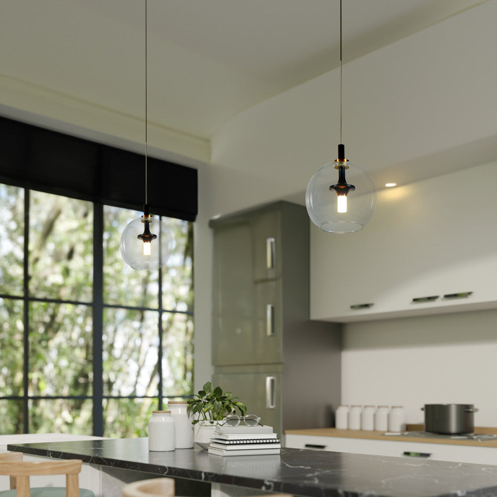 Portofino 7" ETL Certified Integrated LED Pendant, Antique Brass