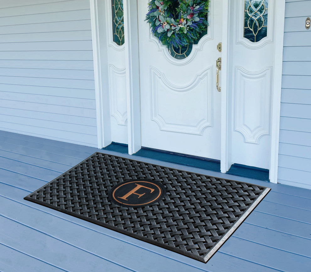 A1HC 100% Rubber Monogrammed Heavy Duty Durable Doormat 24"x39" F