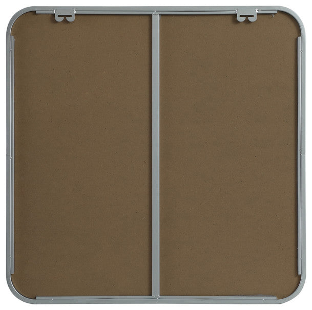 Ellis Soft Corner Metal Square Mirror 24x24 Inch, Silver