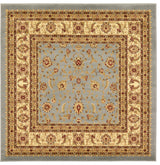 Unique Loom Light Blue St. Louis Voyage 6' 0 x 6' 0 Square Rug