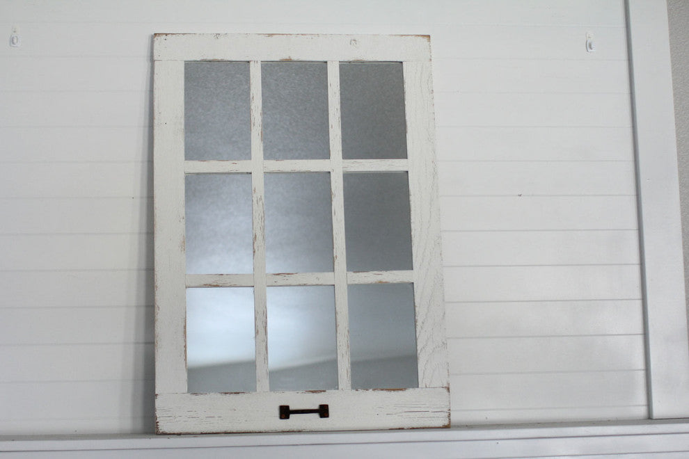Farmhouse Mirror, Tall White 9 Pane, 9 Pane Tall, White