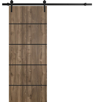 Sturdy Barn Door 42 x 80 | Planum 0015 Walnut with  | 8FT