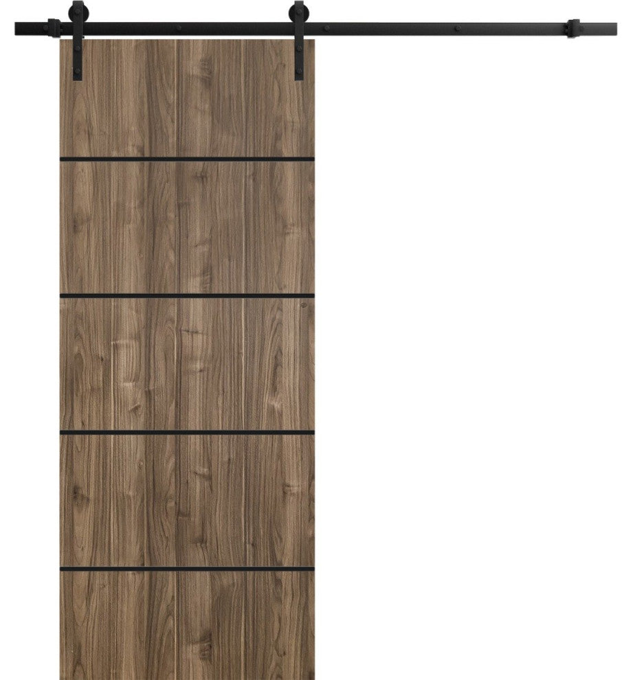 Sturdy Barn Door 42 x 80 | Planum 0015 Walnut with  | 8FT