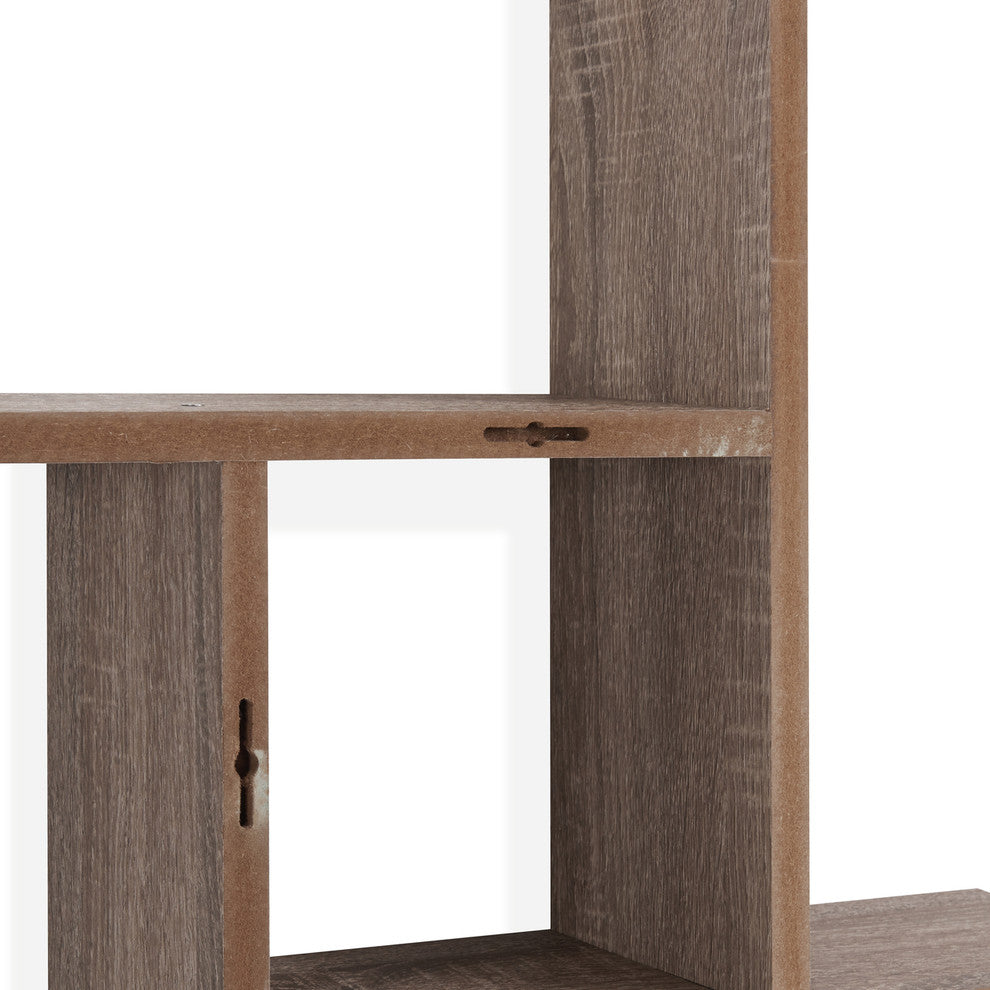 Danya B. Cantilever Cubby Wall Shelf "“ Horizontal or Vertical, Weathered Oak