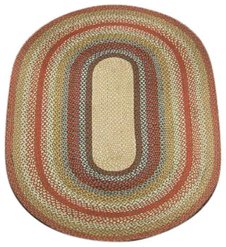 Honey, Vanilla and Ginger Braided Rug, 48"X72" Oval