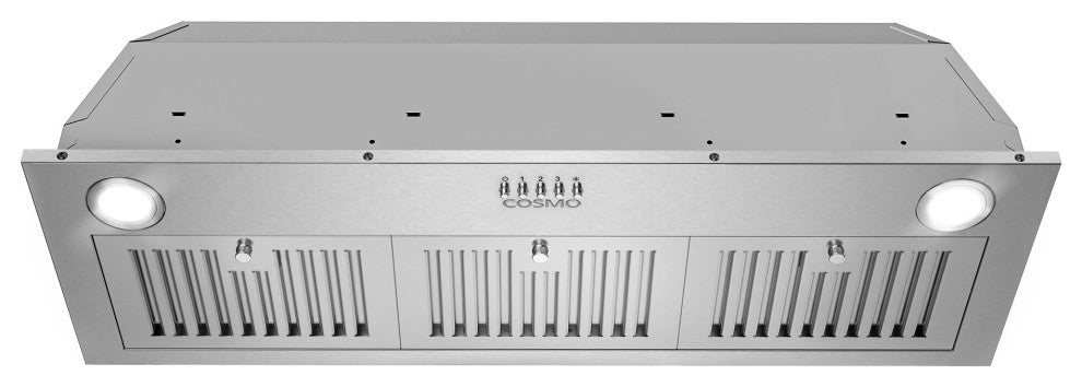 Cosmo 36" Insert Range Hood With Push Button Controls, Stainless Steel