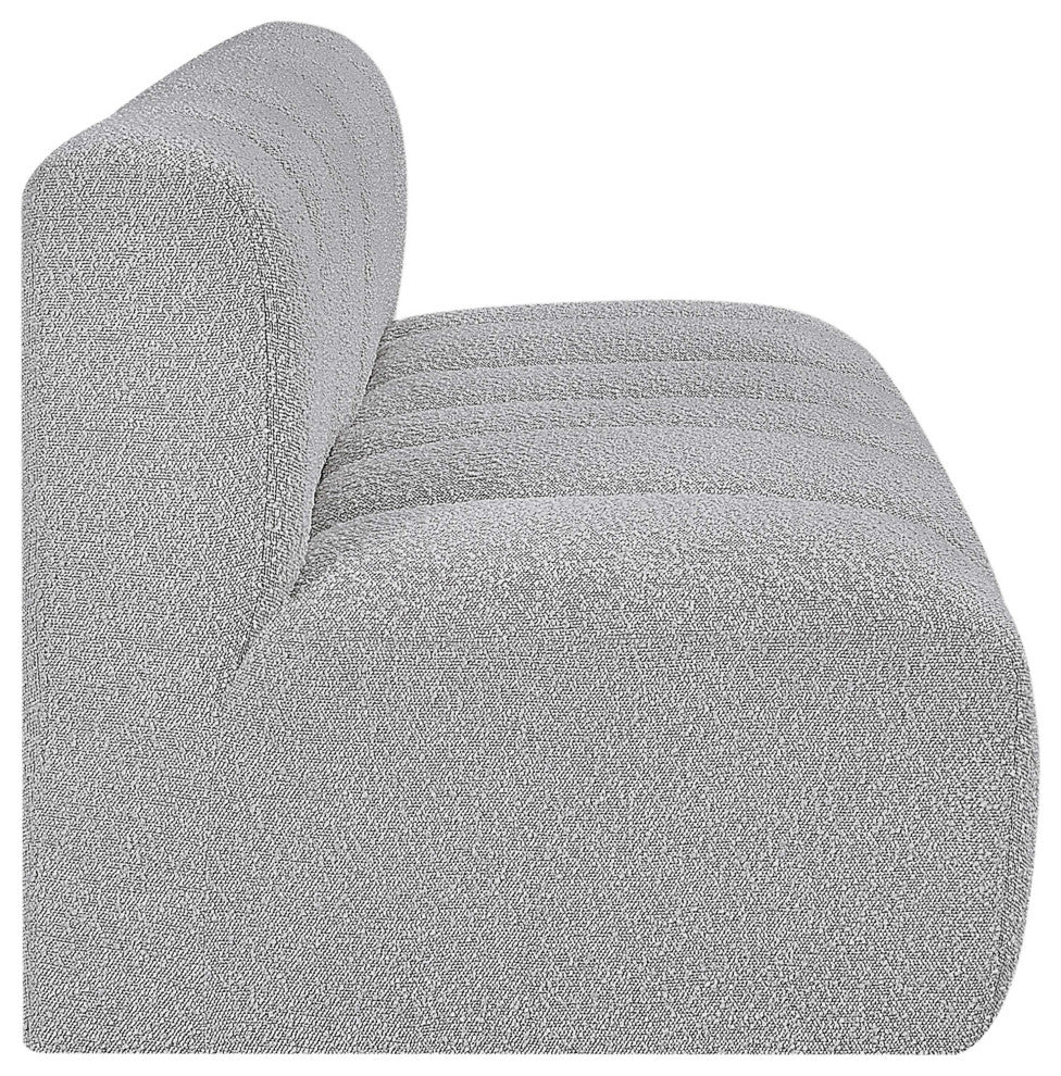 Arc Boucle Fabric Upholstered 2-Pc. Modular Sofa, Grey