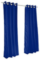 Canvas True Blue Sunbrella Outdoor Curtain with Grommets, 96"x50"