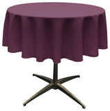 LA Linen Round Polyester Poplin, Eggplant, 58" Round