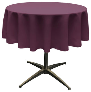 LA Linen Round Polyester Poplin, Eggplant, 58" Round