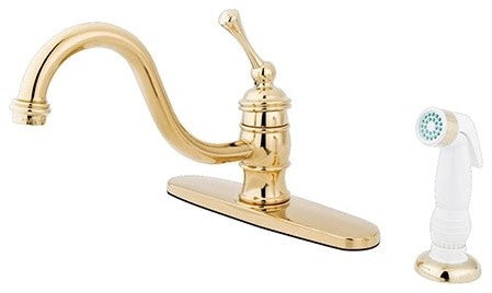 Single Handle 8" Kitchen Faucet with Non-Metallic Sprayer KB3572BL