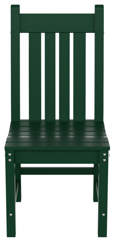 WestinTrends Outdoor Patio Poly Lumber Dining Chair, Fade UV Water Resistant, Dark Green