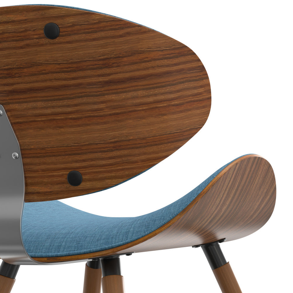 Marana Dining Chair in Blue Linen Look Fabric