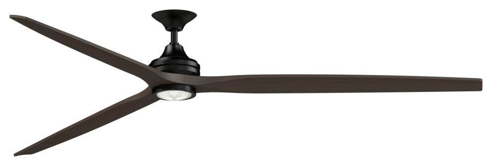 Fanimation Spitfire 96" Fan/LED Light, Black, Dark Walnut Wood