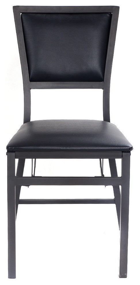 Classic Design Set of 2 Metal Folding Chair Dining Chairs