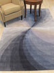 EORC Hand-tufted Wool Blue Contemporary Abstract Swirl Rug, Rectangular 5''x8''