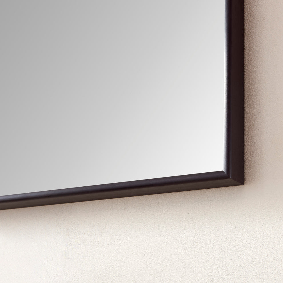 Viella Rectangular Aluminum Wall Mounted Mirror, Matte Black, 18"