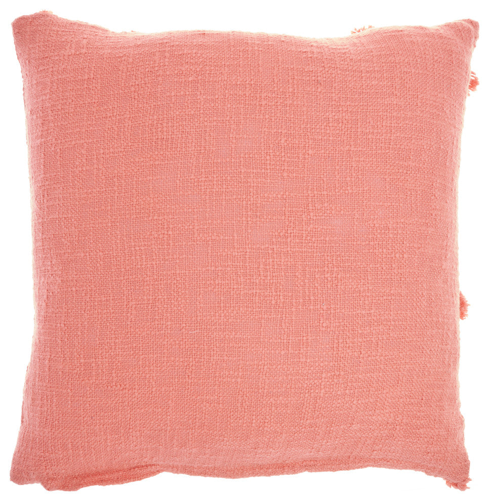 Mina Victory SH018 Throw Pillow, Coral, 18"X18"