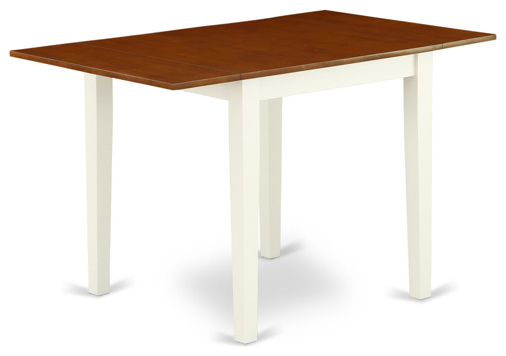 Dining Set 5 Pcs- 4 Wood Chairs, Table, Buttermilk Finish Hardwood Structure.