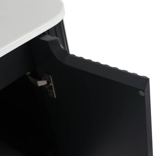 Caskvalley Bath Vanity, Straight Fluted Design Sink Included, Carbon Black, 30"