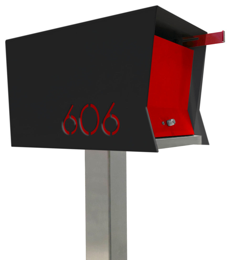 The RetroBox with Locking doors. Modern Pole Mounted Mailbox, Pole not included.