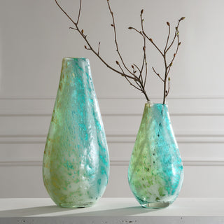Uttermost High Tide Glass Vases, Set of 2