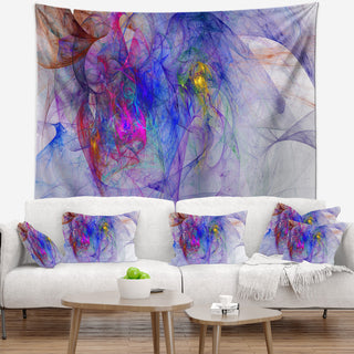 Blue Mystic Psychedelic Texture Abstract Wall Tapestry, 39"x32"