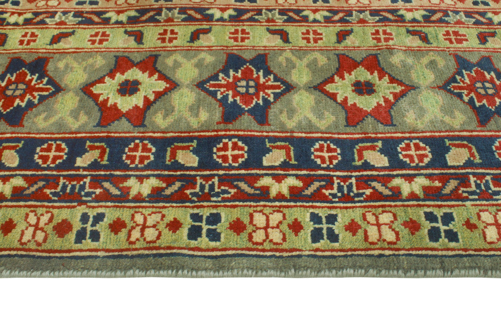 Kazak Celenia Grey/Red Rug, 8'4 x 11'2