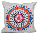 Mod , Geometric Print Pillow, Blue, 16"x16"