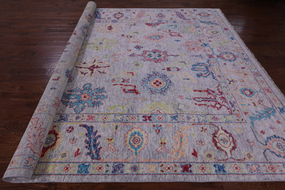 10' 4" X 13' 11" Hand-Knotted Turkish Oushak Rug - Q16104