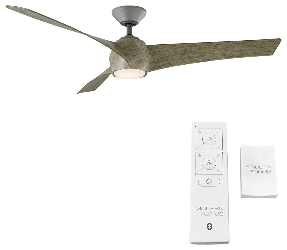 Twirl 58" Indoor/Outdoor Smart Ceiling Fan, Graphite Weathered, 3500K Light Kit
