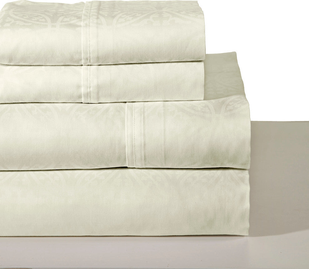 Pointehaven 300TC Printed Sheet Set, Bone, Full
