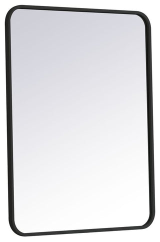 Ellis Soft Corner Metal Rectangular Mirror, Black, 24" x 32"