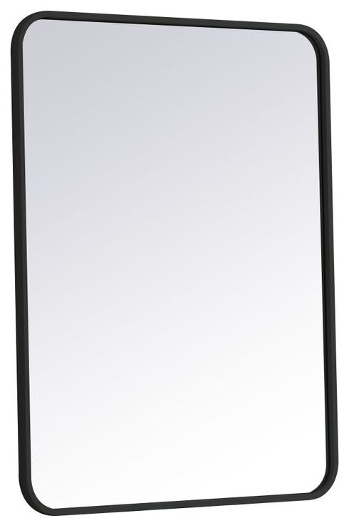 Ellis Soft Corner Metal Rectangular Mirror, Black, 24" x 32"