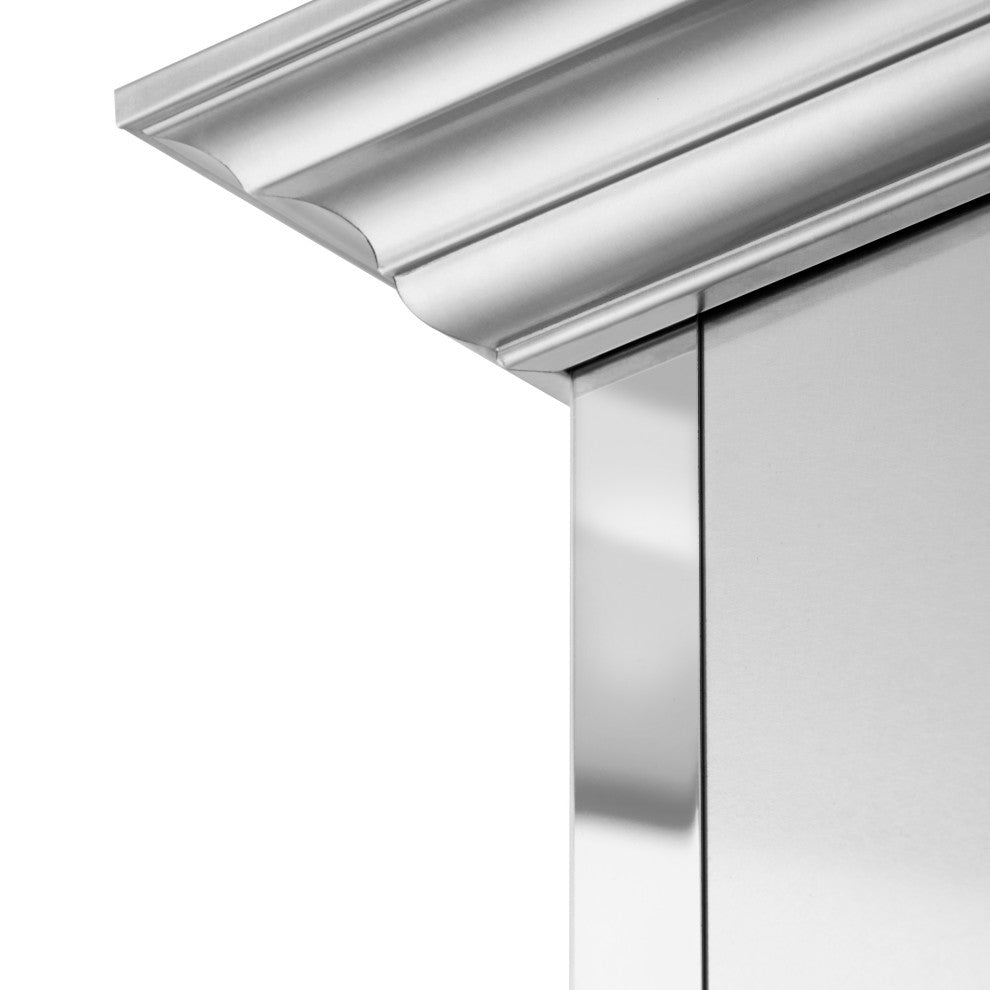 ZLINE Convertible Vent Wall Mount Range Hood in DuraSnow with Mirror Accents