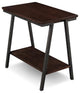 Leick Furniture Empiria Wood End Table in Walnut and Foundry Bronze Brown