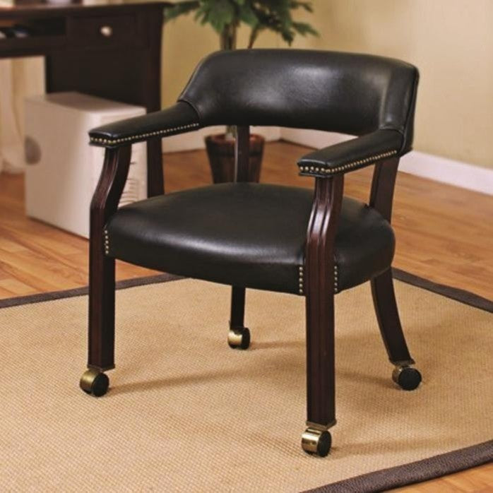 Office Side Chair, Dark Brown