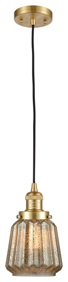 Chatham 1 Light Mini Pendant, Satin Gold, Mercury