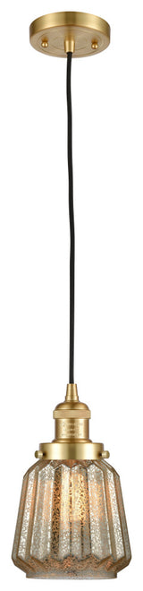 Chatham 1 Light Mini Pendant, Satin Gold, Mercury