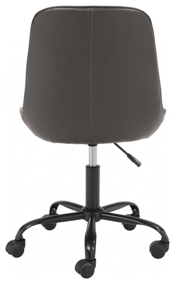 Gray Stylized Faux Leather Office Chair