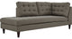 Modway Empress Upholstered Fabric Left Facing Bumper, Granite