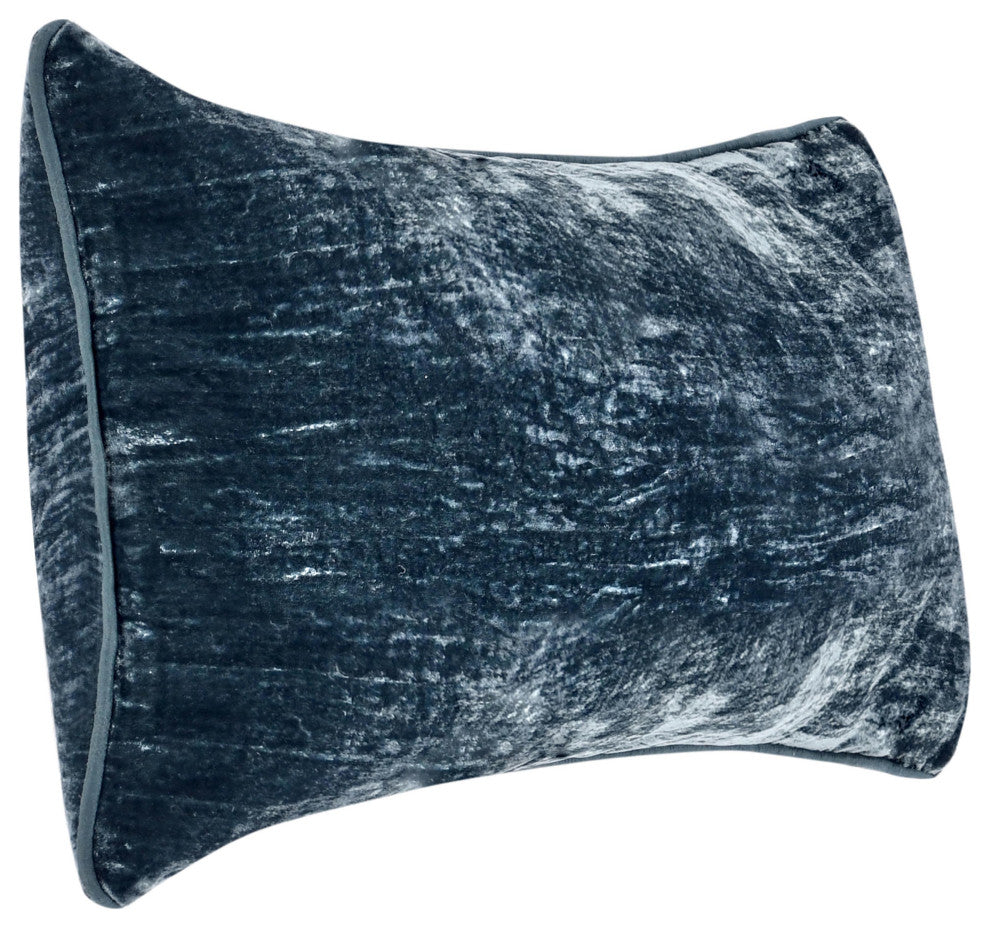 Lexington Viscose Silk Blend Throw Pillow by Kosas Home, Denim Blue, 14x26