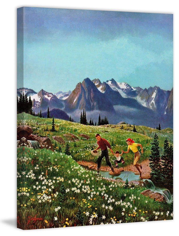 "Mt. Rainier Picnic" Painting Print on Wrapped Canvas