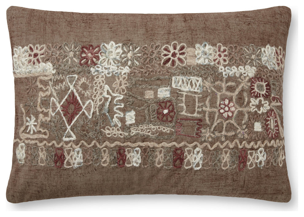 Loloi PLL0003 Taupe / Multi 16" x 26" Cover Only Pillow