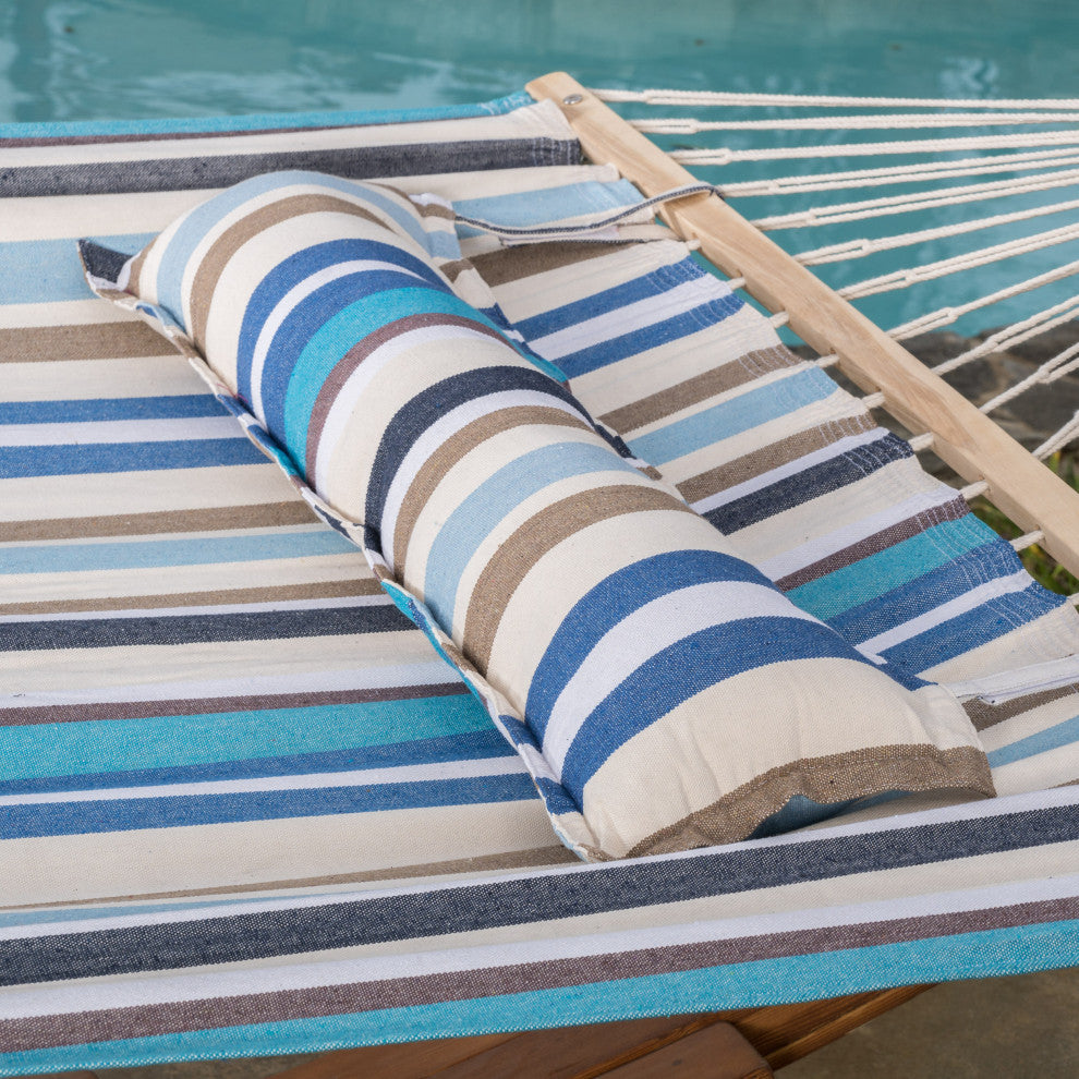 Kimse Outdoor Fabric Hammock with Larch Wood Base