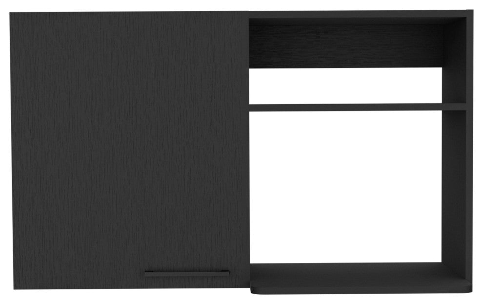 Alexandria 2 Piece Kitchen Set, Wall Cabinet + Utility Sink, Black