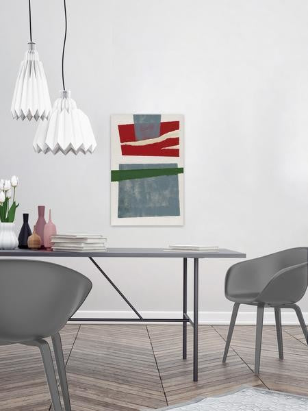 "Torn Red" Painting Print on Wrapped Canvas, 40"x60"